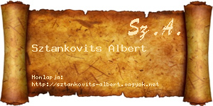 Sztankovits Albert névjegykártya
